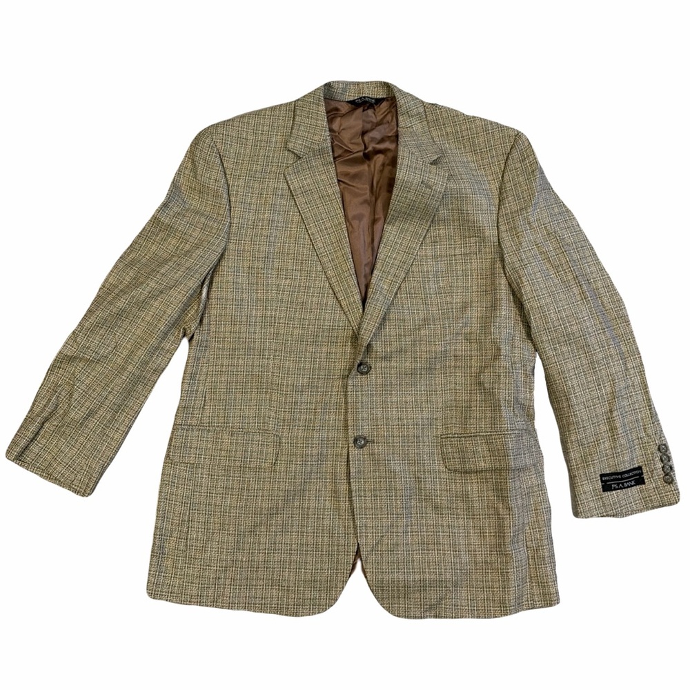 Vintage Jos. A. Bank Olive Silk & Wool Blazer